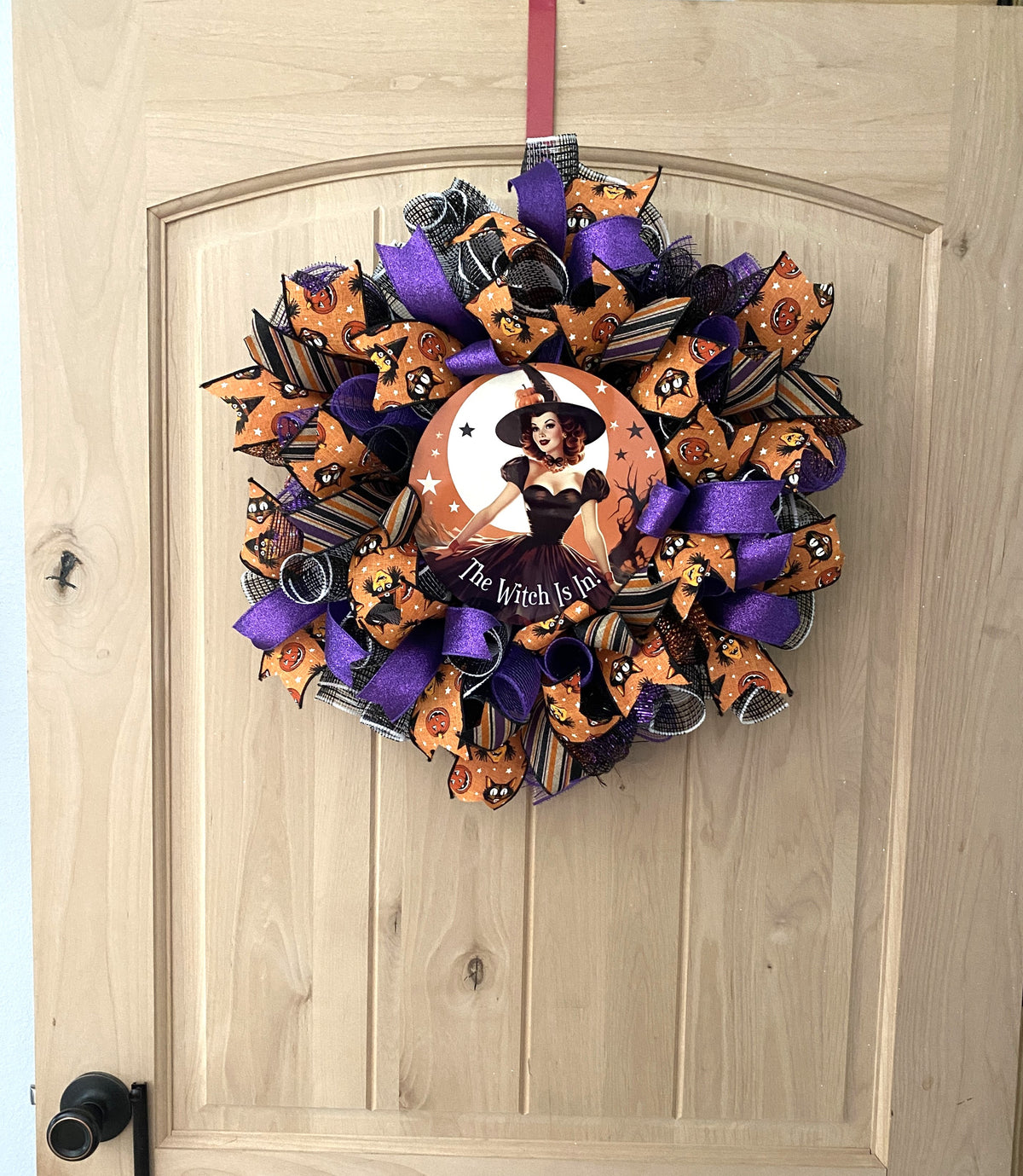 The Witch Is In, Witch, Vintage, Halloween, Deco Mesh Wreath