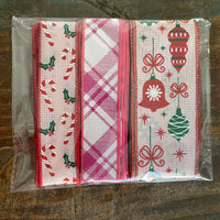 Assorted Christmas, Wired Ribbon, Bundle Bag, #63