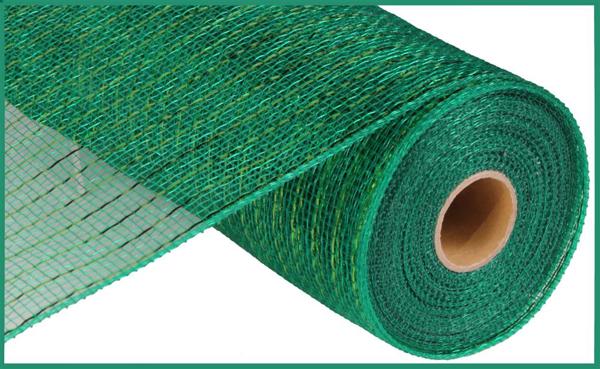 Emerald Green W/ Emerald Green Foil, Metallic, Mesh, 10" X 10YD, RE130106