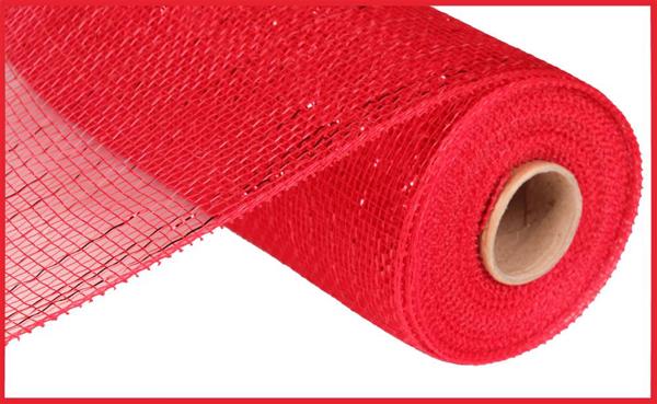 Red With Red Foil, Metallic, Value, Mesh, 10" X 10YD, RE130124