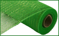 Lime Green W/ Lime Green Foil, Metallic, Mesh, 10" X 10YD, RE130150