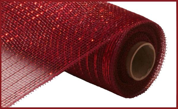 Burgundy W/Red Foil, Metallic Mesh, 10" X 10YD, RE130161