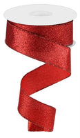 Red, Shimmer Glitter, Wired Ribbon, 1.5" x 10 Yards, RGC159624