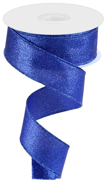 Royal Blue, Shimmer Glitter, Wired Ribbon, 1.5" x 10 Yards, RGC159625