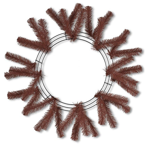 Chocolate Brown, Work Wreath Form, Elevated, 15" Wire Frame, 18 Thick Ties, XX748840