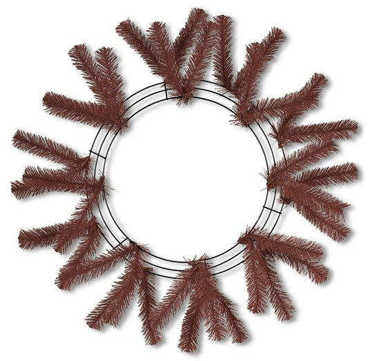 Chocolate Brown, Work Wreath Form, Elevated, 15" Wire Frame, 18 Thick Ties, XX748840