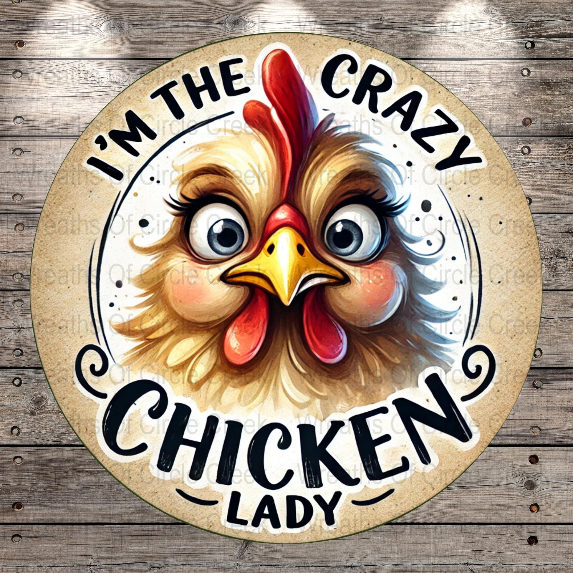 Colorful Crazy Chicken Lady Coaster, Whimsical Kitchen Decor, Fun Gift for Chicken Lovers, Rustic Farmhouse Style, Unique Table Accessory