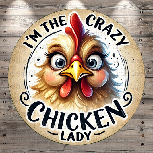 Colorful Crazy Chicken Lady Coaster, Whimsical Kitchen Decor, Fun Gift for Chicken Lovers, Rustic Farmhouse Style, Unique Table Accessory