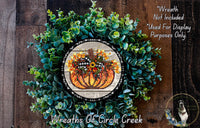 Grapevine Pumpkin with Bow Sign | Lightweight Metal Wreath Sign | Rustic Fall Decor | No Holes in Sign