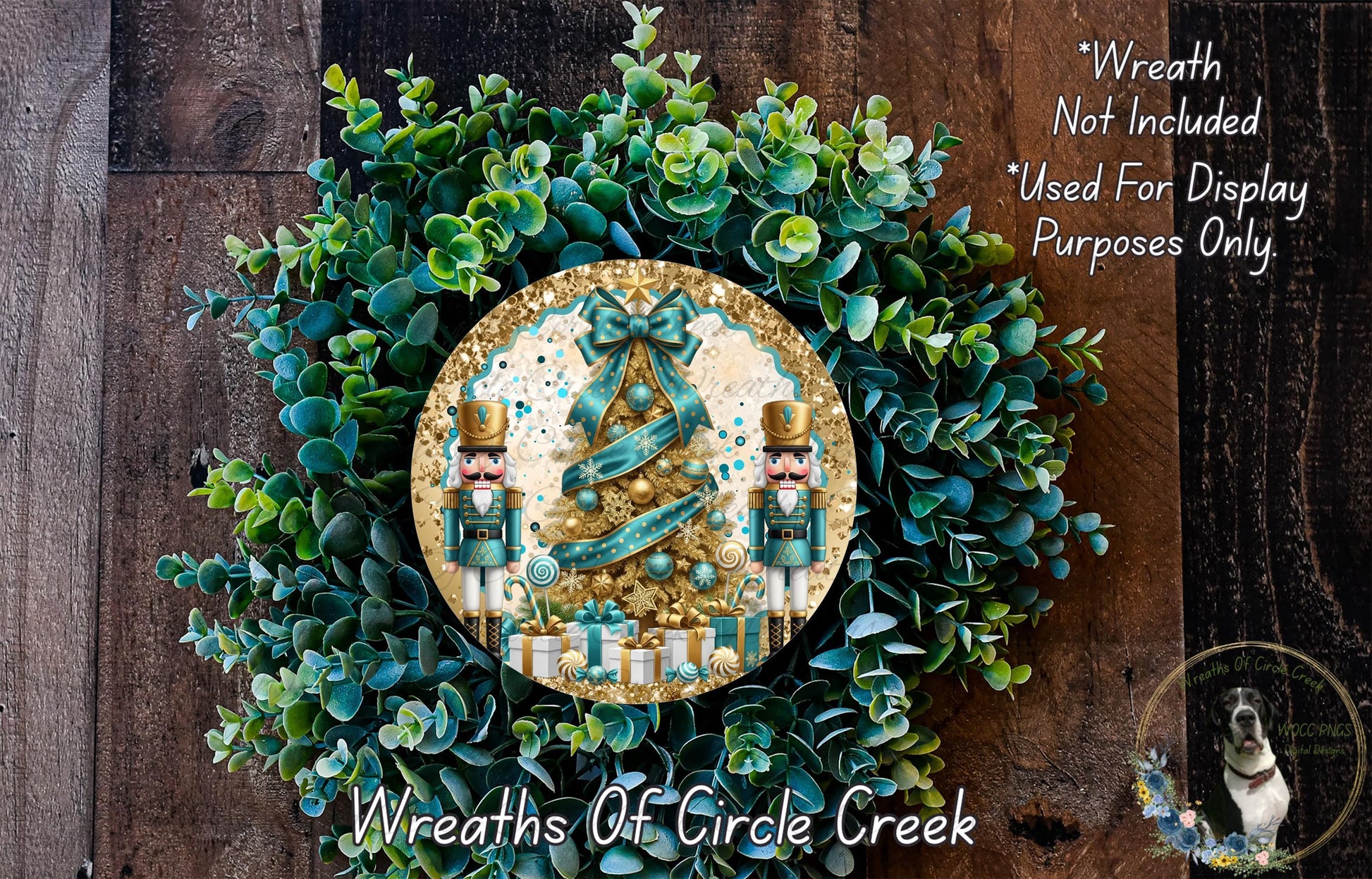 a wreath with a christmas tree on it