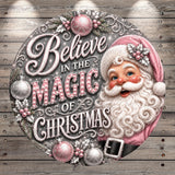 Santa Claus with a smiling face and the text "Believe in the Magic of Christmas"