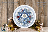 Star of David Hanukkah Sign | Lightweight Round Metal Wreath Sign | No Holes in Sign | Winter Holiday Decor