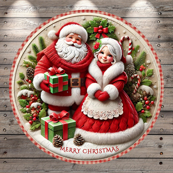 Santa Claus and his reindeer, along with a gift box, are depicted in a festive Christmas scene. The text "MERRY CHRISTMAS" is written at the bottom of the image.