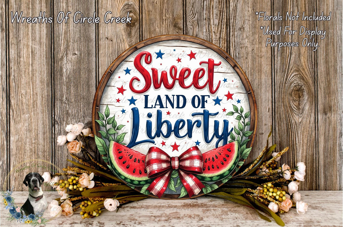 a sign that says sweet land of liberty