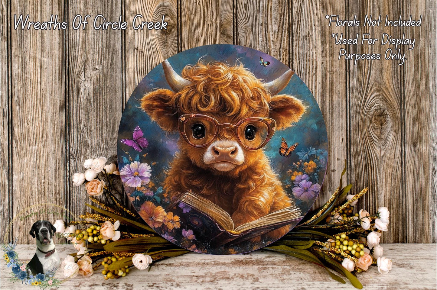 a painting of a cow with glasses on it's face