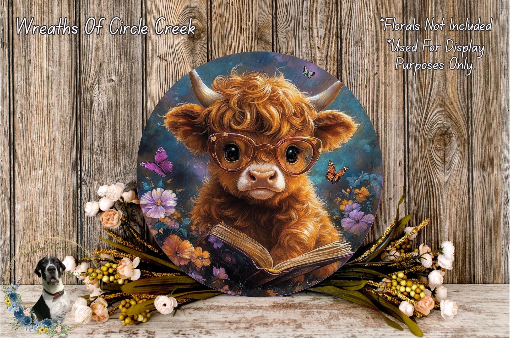 a painting of a cow with glasses on it's face