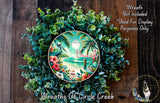Welcome to the Beach Sign | Lightweight Round Metal Wreath Sign | No Holes in Sign | Tropical Coastal Decor