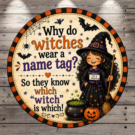 The image is a Halloween-themed illustration featuring a young girl dressed as a witch, surrounded by various Halloween symbols such as bats, a spider web, and a pumpkin.