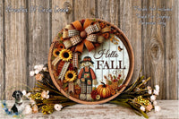 a picture of a fall wreath with a dog