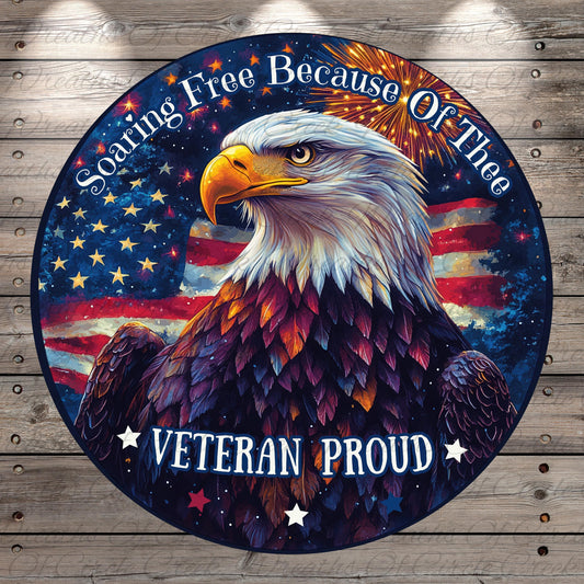 a patriotic sign with an eagle on it