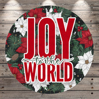 Joy to the World Sign | Lightweight Round Metal Wreath Sign | No Holes in Sign | Christmas Holiday Decor