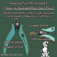 Kitten, Whimsical, Floating Hearts, Flowers, Light Weight, Metal Wreath Sign, No Holes,  UV Coated