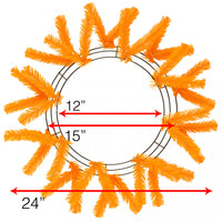 Orange, Work Wreath Form, Elevated, 15" Wire Frame, 18 Thick Ties, XX748820