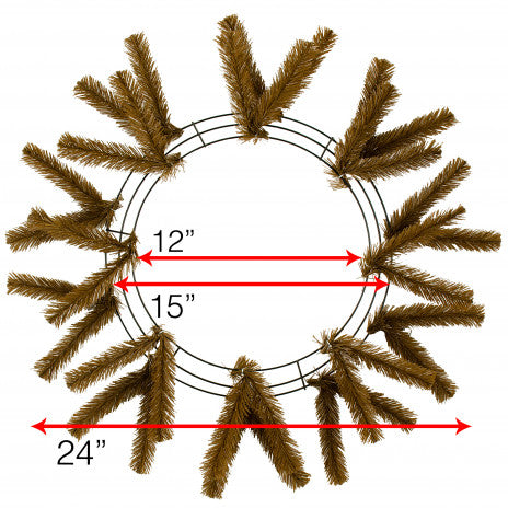 Chocolate Brown, Work Wreath Form, Elevated, 15" Wire Frame, 18 Thick Ties, XX748840