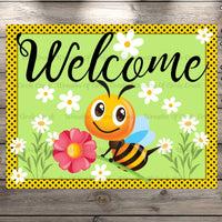 Custom Honey Bee Welcome Metal Sign for Garden Decor - iWantDIY