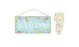 Welcome Floral, MDF Sign, and Wired Ribbon Set, AP8455, RG0195437