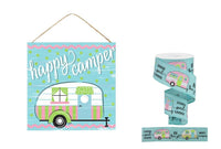 Happy Camper, MDF Sign, and Wired Ribbon Set