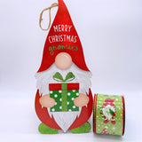 Merry Christmas Gnome, MDF Sign, and Wired Ribbon Set, AP8904, RGE1417LT