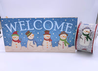 Welcome Snowmen, MDF Sign, and Wired Ribbon Set, AP7120, RGC16055X