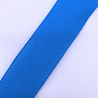 Cut at 3 Yard Increments, Blue, Wired Edged Ribbon, 2.5" X 3YD