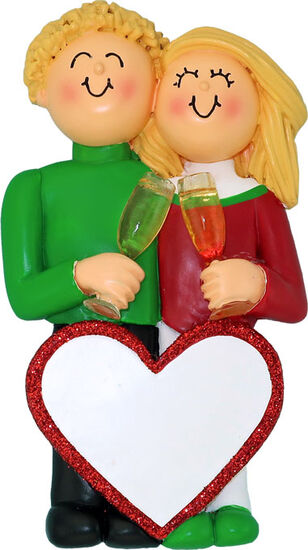 Engagement, Anniversary, Wedding, Champagne Toast. Ornament, DIY, Personalize It,  OC-382-MBL-FBL