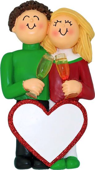 Engagement, Anniversary, Wedding, Champagne Toast. Ornament, DIY, Personalize It,  OC-382-MBR-FBL