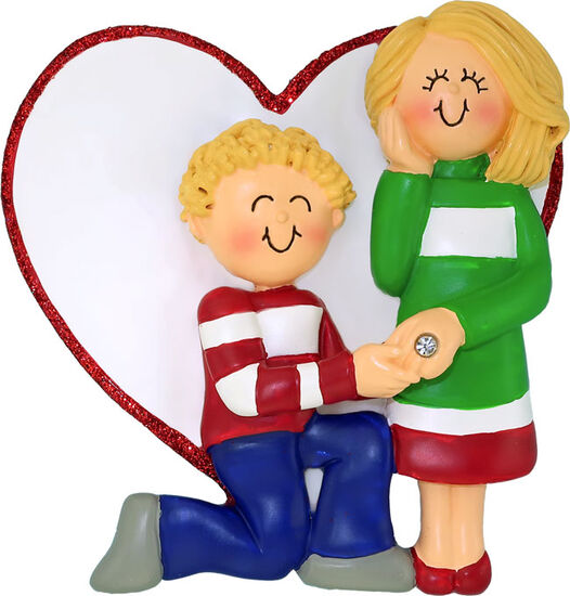 Marry Me, Engagement Ornament, DIY, Personalize It,  OC-376-MBL-FBL