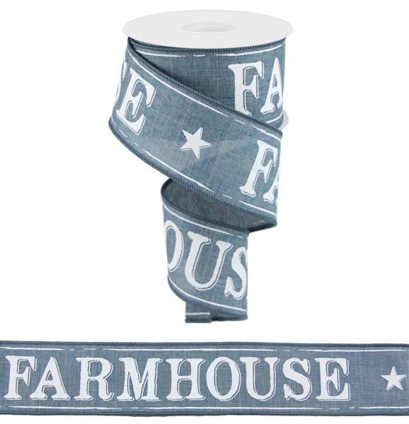 Faded Denim, Farmhouse, On Royal, 2.5" X 10 YD, RG01948C6
