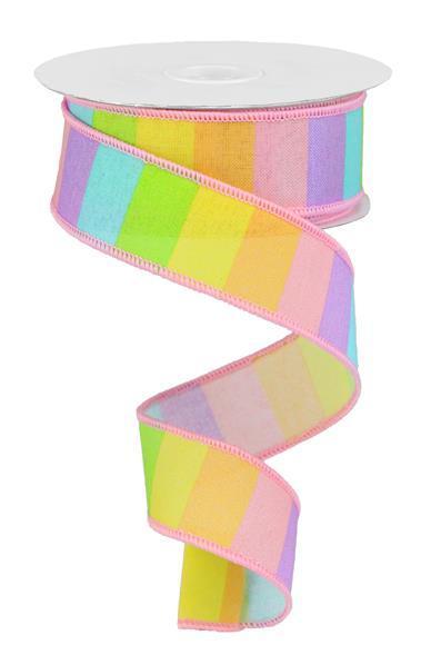 Horizontal Rainbow, Royal Wired Ribbon, 1.5" X 10YD, RGA10183T