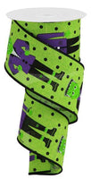Frankenstein On Royal, Green, Purple, Black, Wired Ribbon, 2.5" X 10 YD, RGB1106LT