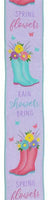 Rainboots With Floral Ribbon, On Royal, Wired Ribbon, Lavender, Yellow, Pink, Blue, Green, 2.5" X 10 YD., RGC143713