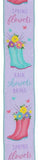 Rainboots With Floral Ribbon, On Royal, Wired Ribbon, Lavender, Yellow, Pink, Blue, Green, 2.5" X 10 YD., RGC143713