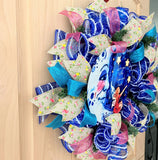 Moon, Stars, Fairy Wreath, "I Love You To The Moon and Back", Deco Mesh Wreath, Blue, Pink, Yellow, Multi, Medium Size
