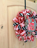 Valentine Wreath, Gnome Love, Hearts With Truck, Leopard, Deco Mesh, Wired Ribbons, Pink, Red, White, Black, Gold, Brown, Medium Size