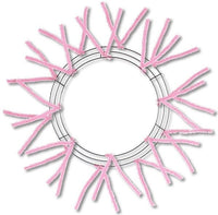 Work Wreath Form, Elevated, 15" Wire Frame, 18 Pencil Ties, Pink Color, XX750422, C.B.I.