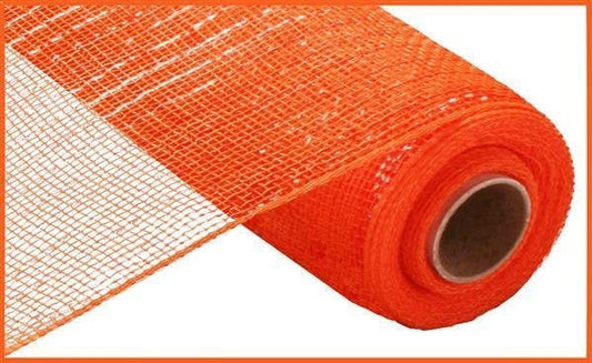 Orange Mesh, Orange With Orange Foil, Metallic Mesh, 10" X 10YD, RE130120