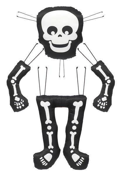 Skelton Décor Kit, Attachment, 4 Piece Set, 29" In Height, 21.5" in Length, Black, White, HH7308