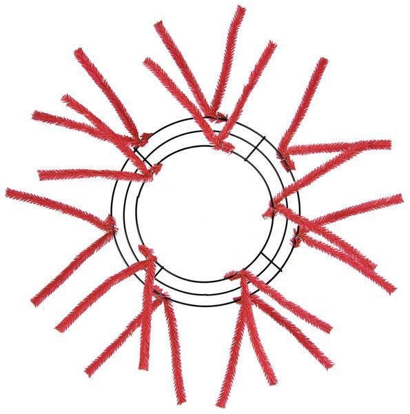 Work Wreath Form, Color Red, Elevated, 10" Wire Frame, Makes Up To A 20" Wreath, 12  Pencil Ties, XX167824, C.B.I