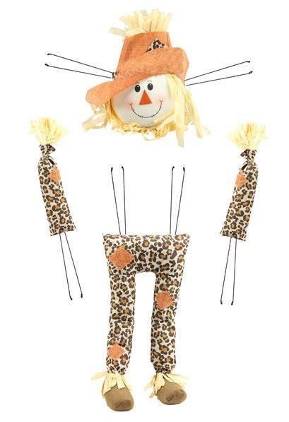 Scarecrow Kit, Attachment, Leopard Print, 4 Piece Set, 29.5" H, Orange, Tan, Brown, Black, HA4042