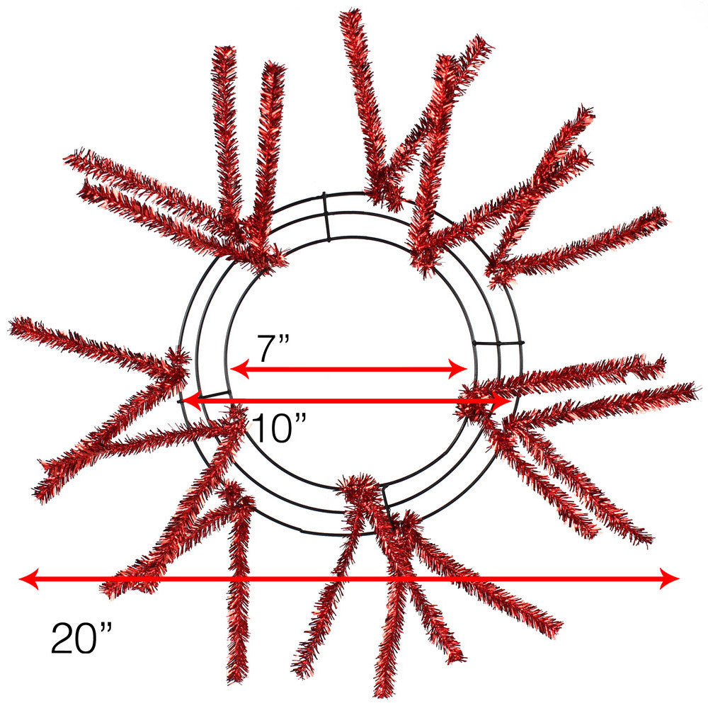 Work Wreath Form, Color Red, Metallic, Elevated, 10" Wire Frame, Makes  Up To A 20" Wreath, 12  Pencil Ties, XX167924, C.B.I.
